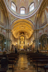 Fototapeta premium View of interior Santo Antonio de Lisboa an old church in the city, Lisbon, Portugal