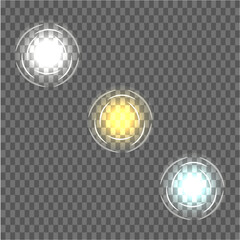 Shine glowing stars. Vector lights
