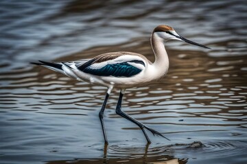 Obraz premium Great blue heron on the water.