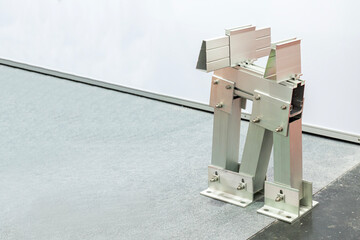 Sample device of aluminum structure support or stand mounting for solar cell panels in solar farm...