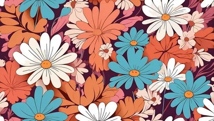 Fotobehang Trendy floral seamless pattern illustration. © AMIRUN
