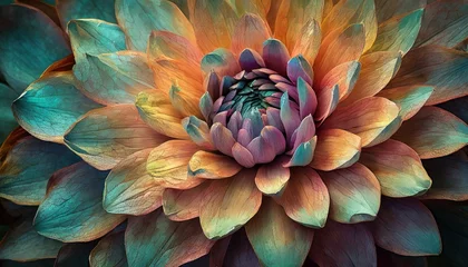 Poster Kwiat dalii w opalizujących kolorach © Monika