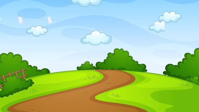 Empty park lanscape background scenery animtion for cartoon
