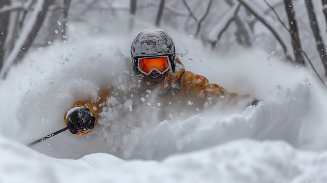 ski trip to the alps. skiing down a mountain. wandering up in the mountains created by ai