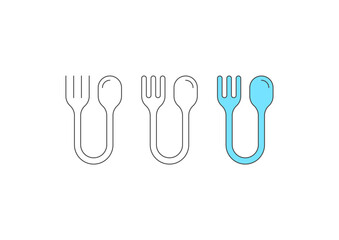 combined fork and spoon symbols. fork and spoon symbols for restaurants and cafes