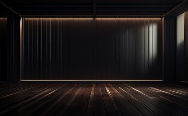 empty room with curtains and spotlights