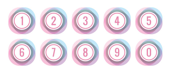 circles and numbers in pastel color