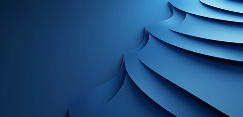 Obraz premium Flowing blue curves in a serene abstract design.