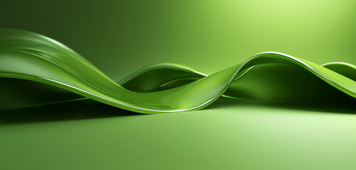 Flowing green curves in a serene abstract design. Excellent for presentation backdrop.