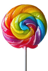 a colourful lollipop on a stick isolated