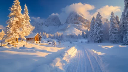 Gardinen winter in the mountains © Manja