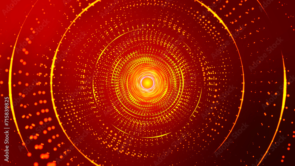 Poster abstract digital background. big data visualization. circular rotations of fantasy circle of colorfu