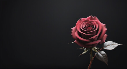 red rose on black background