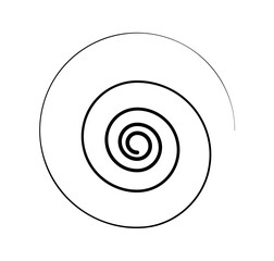 black spiral shape on white background