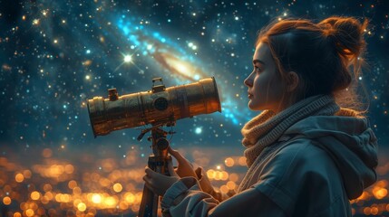 The Astronomer's Gaze: Mapping Celestial Research - obrazy, fototapety, plakaty