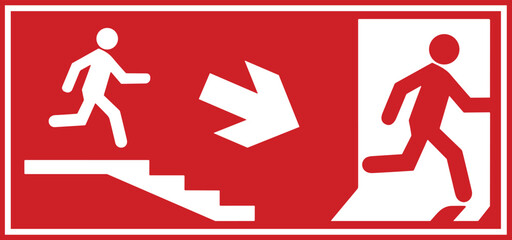 Emergency fire exit sign, Emergency sign, Emergency exit, Emergency Exit sign board, red emergency exit sign, Fire sign