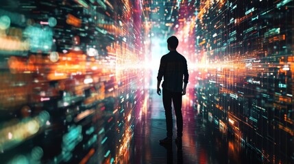 Fototapeta premium The Screen Whisperer: Communicating in Pixels