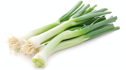 poireau sur fond blanc