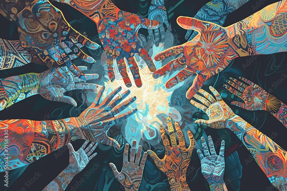 Poster immerse yourself in a mesmerizing generative ai illustration that beautifully captures the essence o