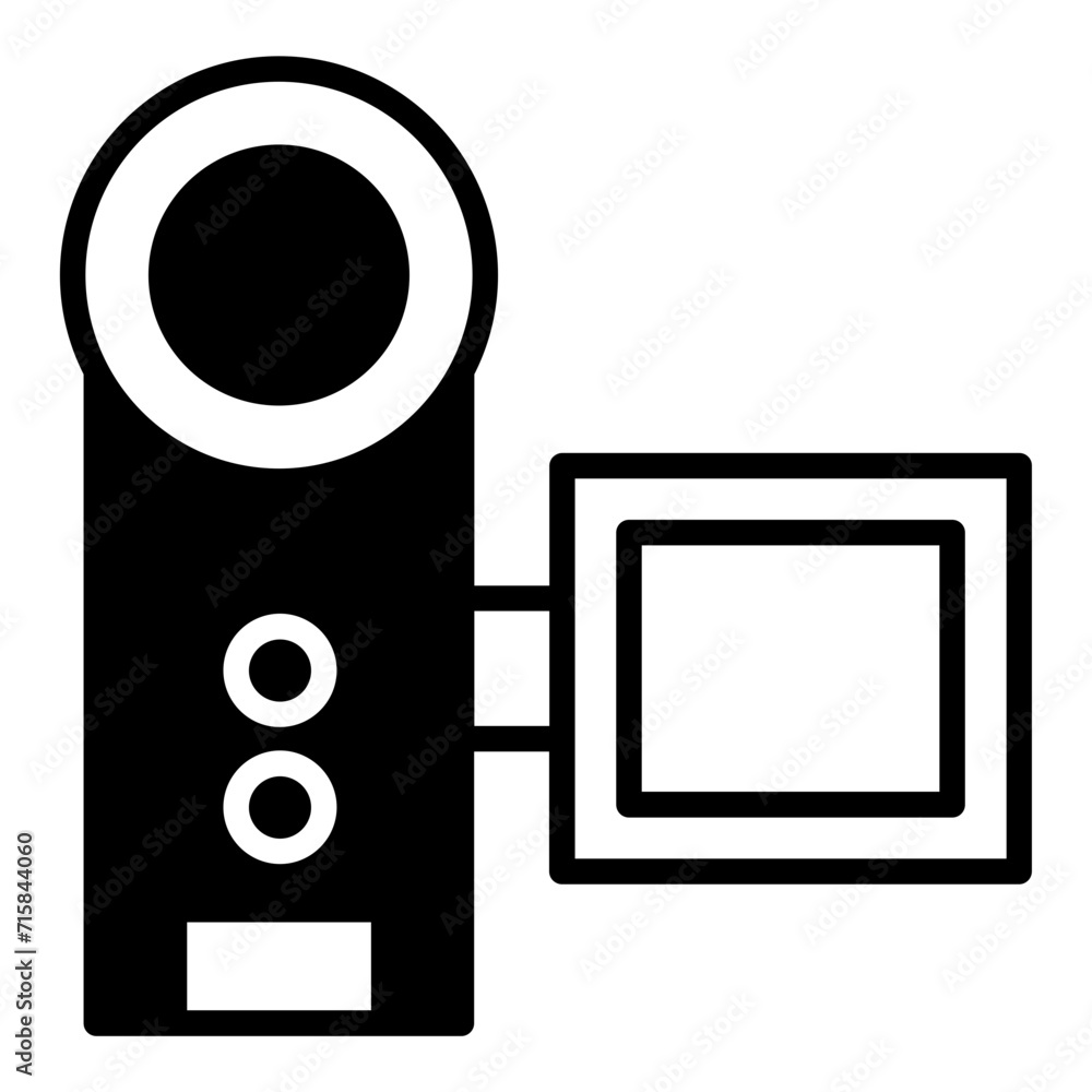 Wall mural video camera solid glyph icon