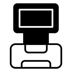 camera flash solid glyph icon