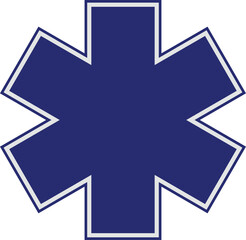 Star of Life Medical Logo Blank, Ambulance logo, Pharmacy sign, Medical sign, Medical symbol, Star of Life Blank