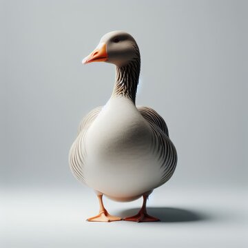 full body view of greylag goose alone