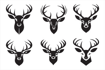 A stylized silhouette of a deer head with antlers