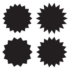 Set of sale sticker, price tag, starburst, quality mark, sunburst badges, retro stars. Modern elements swiss style figures stars flowers circles