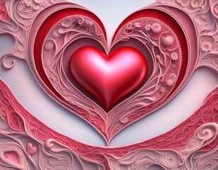 Artistic love concept with heart in a sweet love symbol, creative background for valentine's day, love design