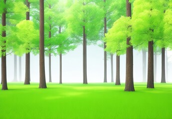 Obraz premium Forest on transparent background 3d rendering