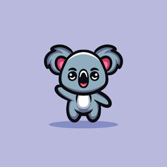 Cute Koala Cartoon Mascot Animal Vector Logo Design illustration