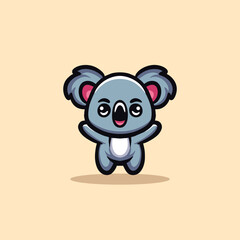 Cute Koala Cartoon Mascot Animal Vector Logo Design illustration