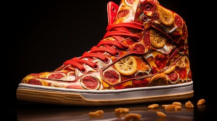pizza-themed sneakers, 16:9