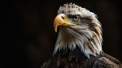 Obraz premium an eagle sits under a flag