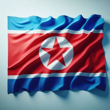 North Korea country flag waving