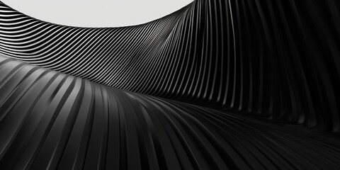 minimalistic composition of intersecting lines and curves in shades of black and white