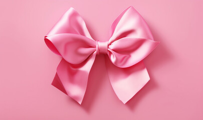Pink bow on a pink background. 