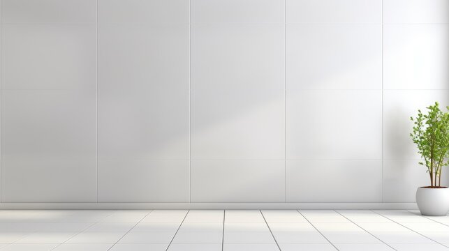 Clean and simple white wall empty interior room background or backdrop for online presentations and virtual meetings teams video call