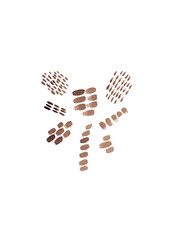 Set of watercolor brush strokes. Coffee watercolor. Isolated elements