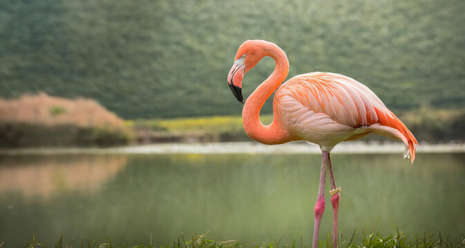 the tranquility and vibrancy of a flamingo in the summer.