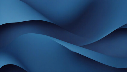Dark blue paper waves abstract banner design. Elegant wavy vector background. Ai Generated.