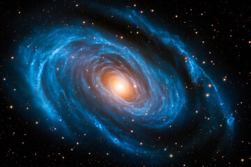 Majestic Spiral Galaxy Illuminated Against the Cosmos