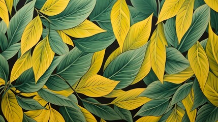 Fototapeta na wymiar seamless background picture with leaf pattern, leaves, trees, tree branches
