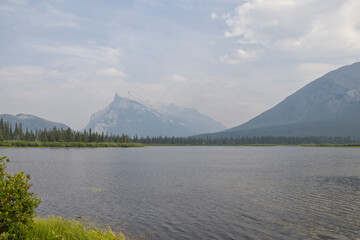 Vermillion Lakes on a Smoky Summer Day
