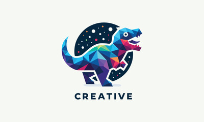cartoon dinosaur vector logo