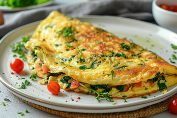 Delicious French omlet  - obrazy, fototapety, plakaty