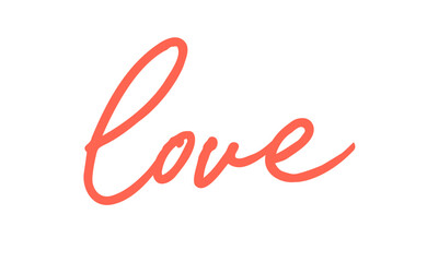 Obraz premium Love lettering design. Calligraphic style love text. Valentine's Day greeting.