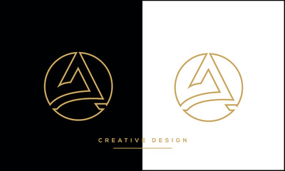 Alphabet Letters A or AA Logo Monogram