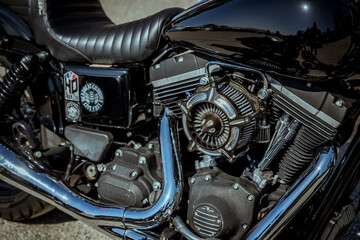 Détail d'une moto de collection